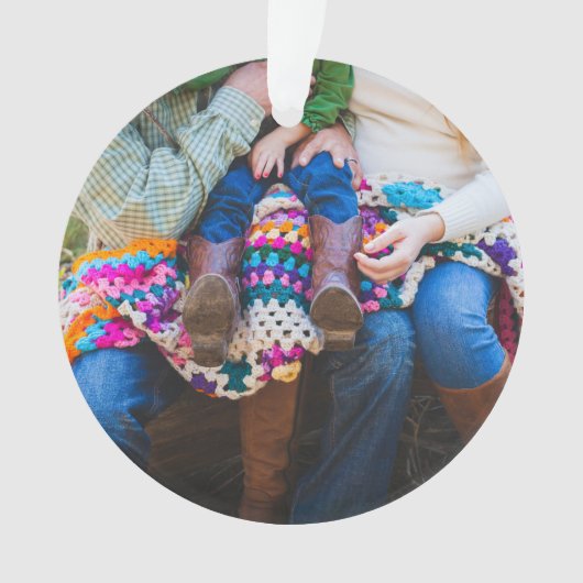 Persoonlijke aangepaste fotofeestdag kerstmis ornament (voorkant)