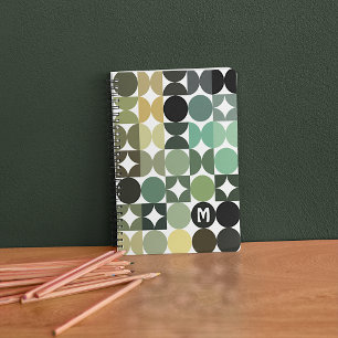 Persoonlijke aangepaste groene zwarte bruine retro notitieboek