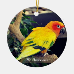 Persoonlijke aangepaste Liefdesvogel Foto Keramisch Ornament