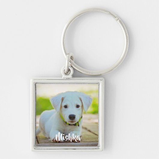 Persoonlijke aangepaste petfoto sleutelhanger (Voorkant)