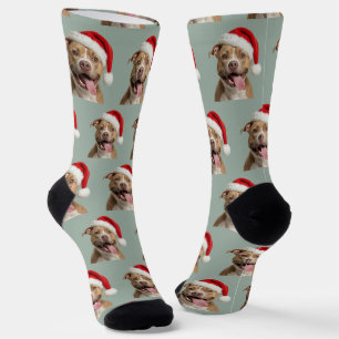 Persoonlijke Aangepaste Pitbull Kerst  Sokken