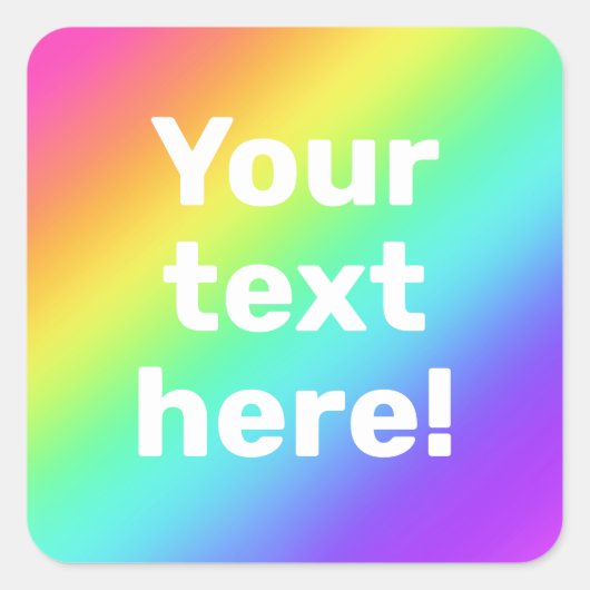 Persoonlijke aangepaste regenboogsticker vierkante sticker (Voorkant)