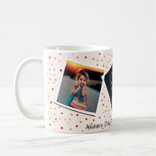 Persoonlijke aangepaste tekst met 3 foto collage r koffiemok