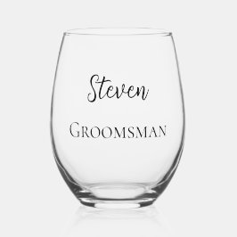 Persoonlijke aanpasbare bruidegom getuige geschenk wijnglas zonder voet