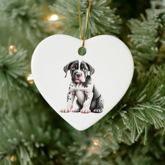 Persoonlijke Aanwijs Puppy Keramisch Ornament (Boom)