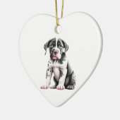 Persoonlijke Aanwijs Puppy Keramisch Ornament (Links)
