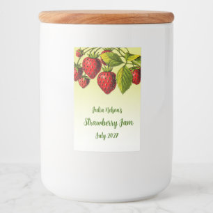Persoonlijke aardbeien gele ombre jam pot voedselcontainer etiket
