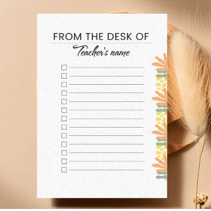Persoonlijke aardse botanische checklist voor lera post-it® notes