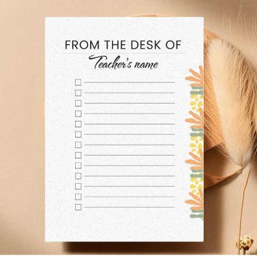 Persoonlijke aardse botanische checklist voor lera post-it® notes