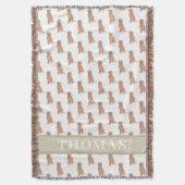 Persoonlijke Abrikozenrood Golden Doodle Deken (Voorkant Verticaal)