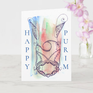 Persoonlijke Abstract Megillah voor Purim Kaart