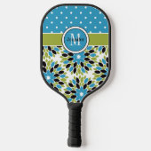 Persoonlijke Abstracte bloemen, Polka Dots, Monogr Pickleball Paddle (Achterkant)