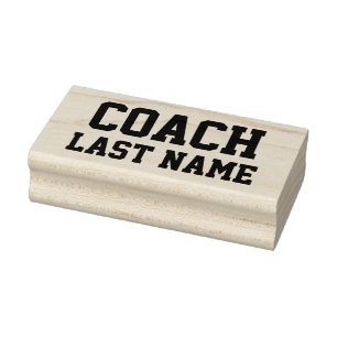 Persoonlijke achternaam coach rubberstempel