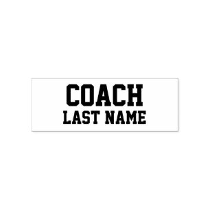 Persoonlijke achternaam coach zelfinktende stempel