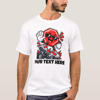 Persoonlijke Achthoekige Naam & Aangepaste Tekst T-shirt