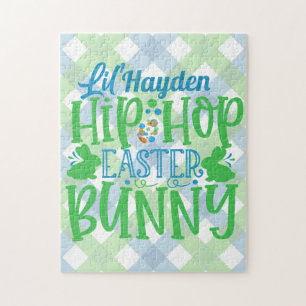Persoonlijke ADD NAAM Lil Hip Hop Paashaas Legpuzzel