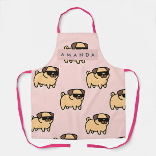 Persoonlijke Adorable Zonnebril Pugs Patroon Schort