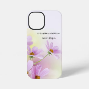 Persoonlijke afbeelding & Roze Bloem Aquarel iPhone 12 Mini Hoesje