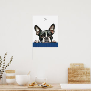 Persoonlijke afdruk van Boston Terrier-hond Poster