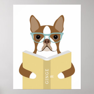 Persoonlijke afdruk van Boston Terrier-hond Poster