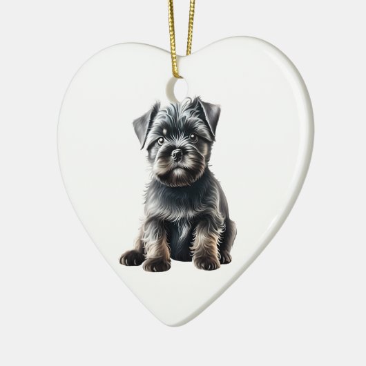 Persoonlijke Affenpinscher Puppie Hond Keramisch Ornament (Links)