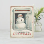 Persoonlijke Afkoeling Grappige Vintage Feestdagenkaart (Staand voorkant)