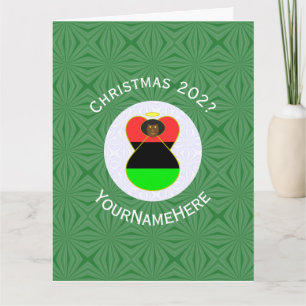 Persoonlijke Afrikaanse Diaspora Engel Kerstvlag Kaart