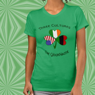 Persoonlijke Afrikaanse Ierland USA Shamrock Dames T-shirt