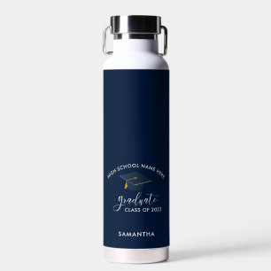 Persoonlijke Afstudeercadeau 2026 Marineblauwe Mid Waterfles