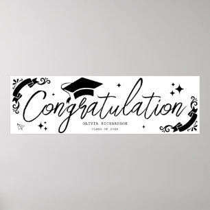 Persoonlijke afstuderen elegante script sterren & poster