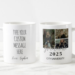 Persoonlijke afstuderen met 3 foto's koffiemok