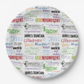 Persoonlijke Afstuderen Word Art Papieren Bordje (Voorkant)