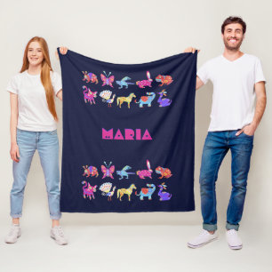 Persoonlijke Alebrije-deken Mexicaanse kunst Diere Fleece Deken