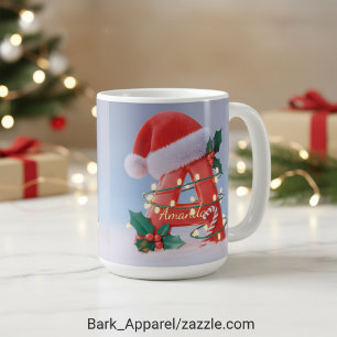 Persoonlijke alfabet 'A' Kerst Koffiemok