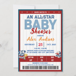 Persoonlijke All Star Baby Shower Uitnodiging