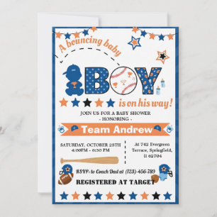 Persoonlijke All Star Baby Shower voor jongen Kaart