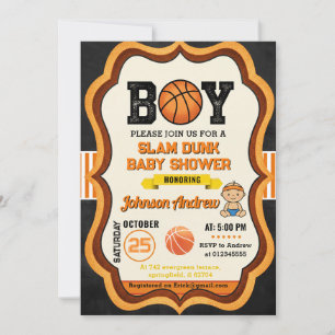 Persoonlijke All Star Basketbal Baby Shower Feest Kaart