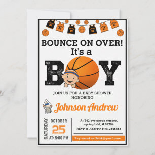 Persoonlijke All Star Basketbal Thema Baby Shower Kaart