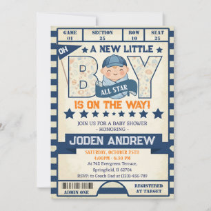 Persoonlijke All Star Sport Baby Shower Kaart