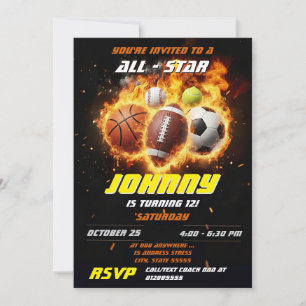 Persoonlijke All Star Sport Verjaardagsfeest MVP Kaart