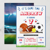 Persoonlijke All Star Sports Verjaardag uitnodigin Kaart (Voorkant / Achterkant)