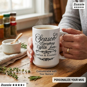 Persoonlijke "Alles met Liefde Kruidigen" trouwdag Koffiemok
