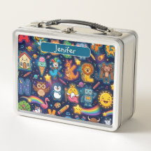 Persoonlijke Alphaland Kinderen Lunch Box Blauw wi