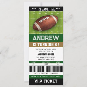 Persoonlijke American Football Ticket Verjaardag Kaart