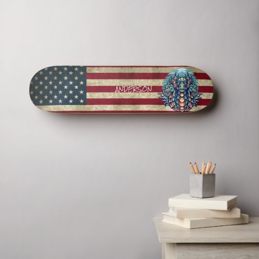 Persoonlijke Amerikaanse draak Skateboard (Muurkunst (Horizontaal))