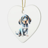 Persoonlijke Amerikaanse Engelse Coonhound Puppie  Keramisch Ornament (Links)