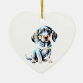 Persoonlijke Amerikaanse Engelse Coonhound Puppy H Keramisch Ornament (Voorkant)