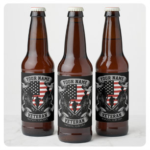 Persoonlijke Amerikaanse Veteraan Trots Vet USA Vl Bier Etiket