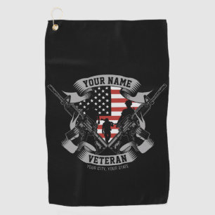 Persoonlijke Amerikaanse Veteranen Trots Vet USA-v Golfhanddoek