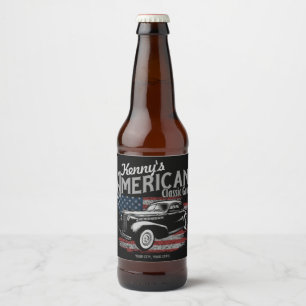 Persoonlijke Amerikaanse vintage klassieke autogar Bier Etiket